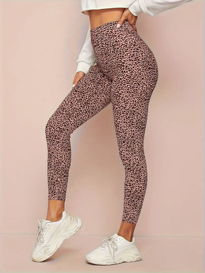 Leggings de cintura alta con estampado de leopardo para mujer