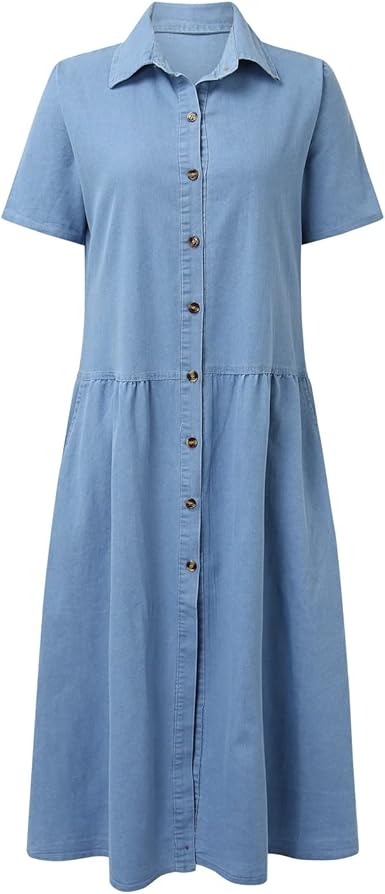 Camisa vaquera con botones para mujer