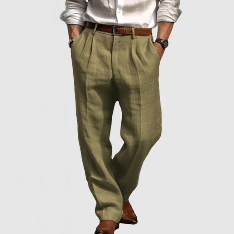 Pantalón Recto de Algodón y Lino para Hombre: Frescura y Estilo Atemporal para el Verano