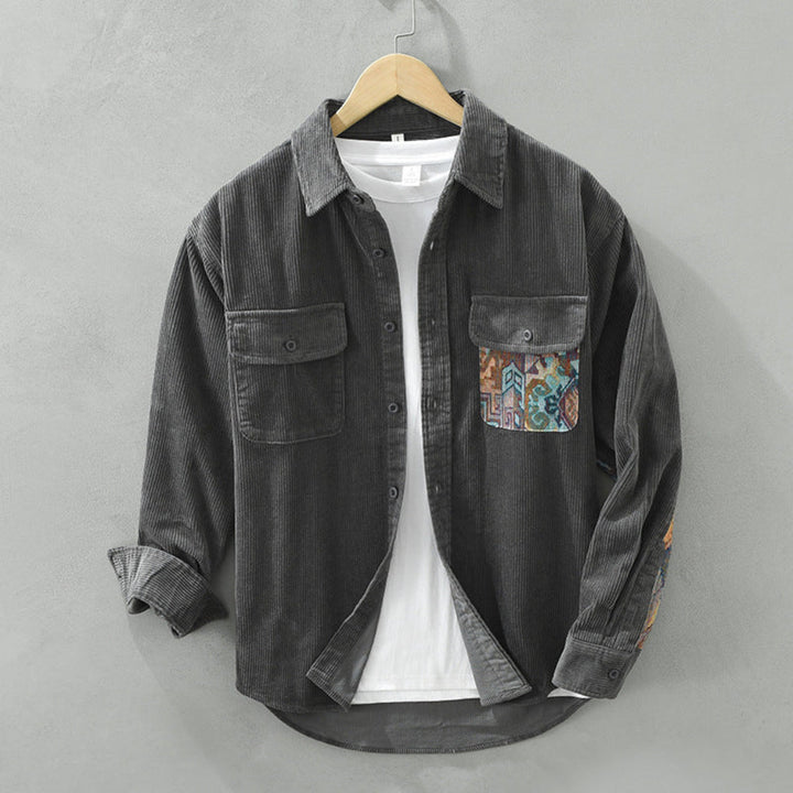 Camisa de Manga Larga Vintage para Hombres Estilo Clásico con Atractivo Atemporal