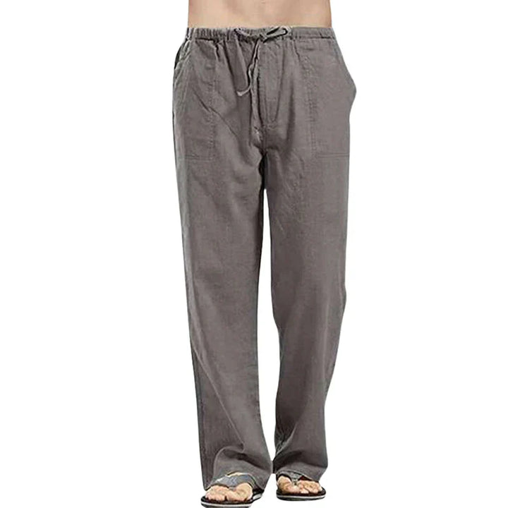 Lino – Pantalones de lino transpirables para hombre con corte oversize