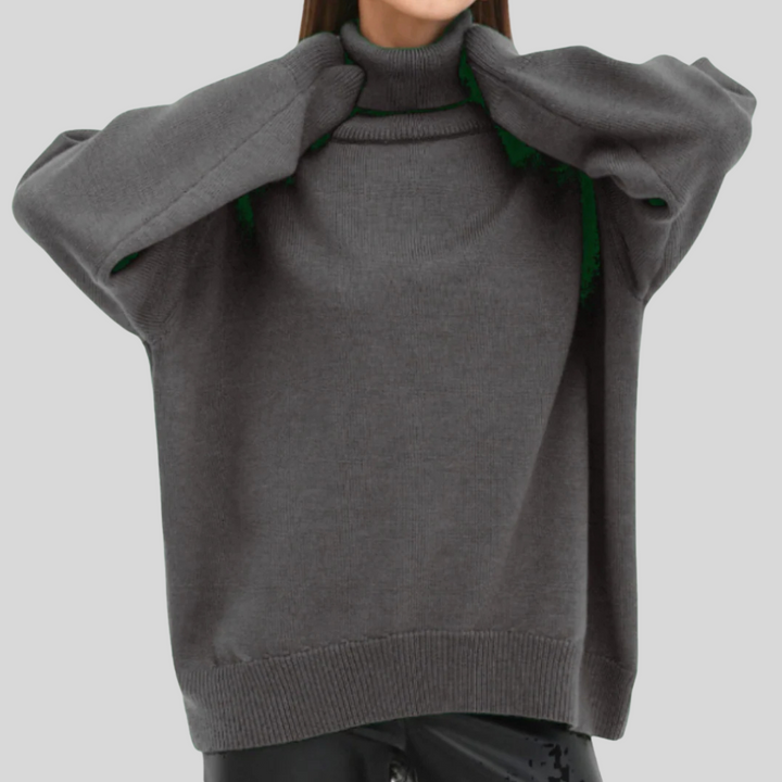 Suéter de Cuello Alto Moderno para Mujeres – Capa Elevada para Climas Fríos