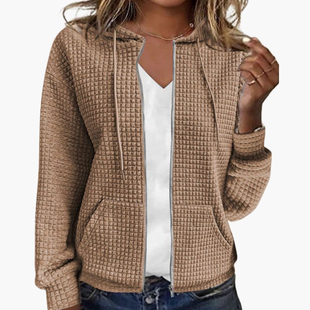 Sudadera con Cremallera para Mujeres con Capucha Ajustable
