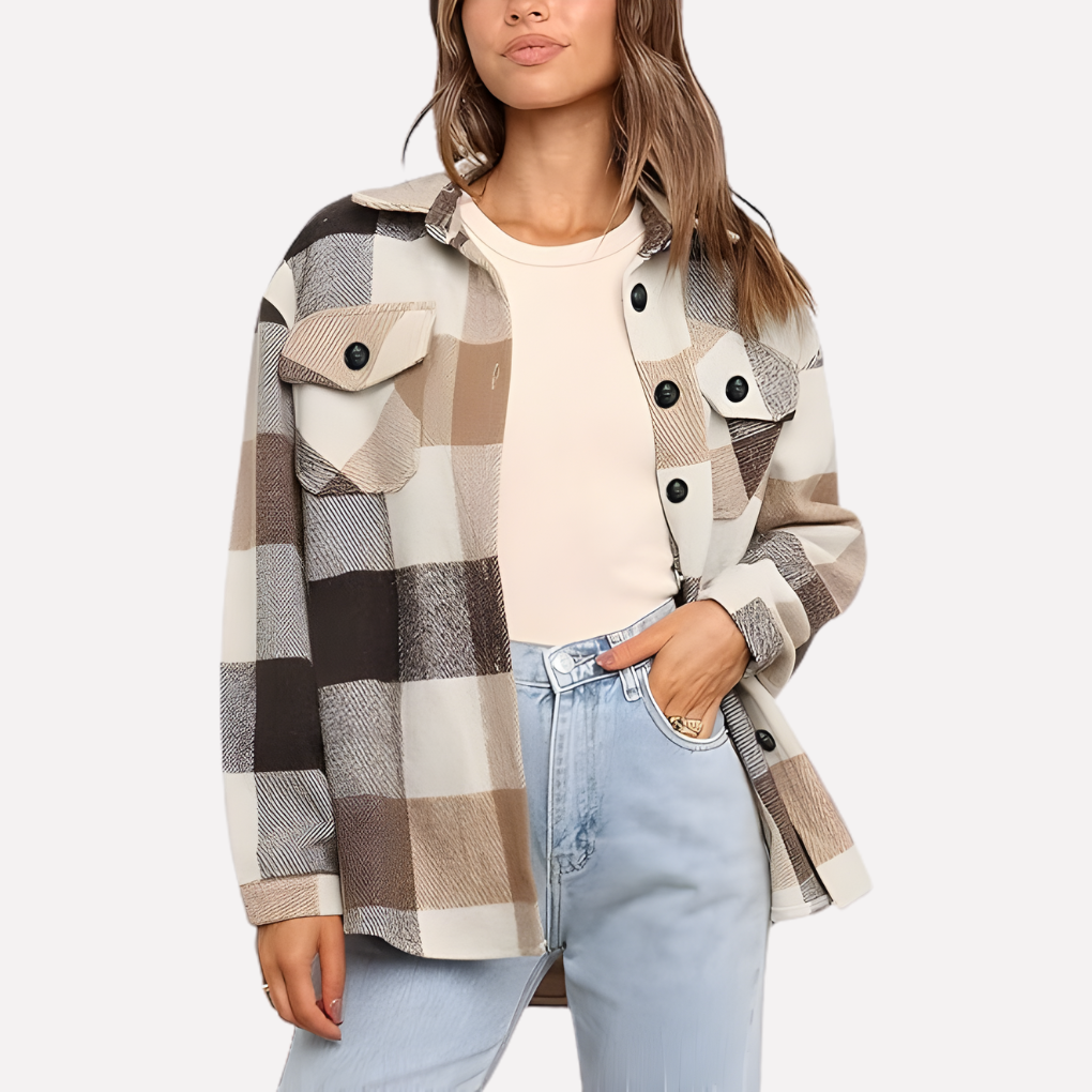 Chaqueta de cuadros para mujeres