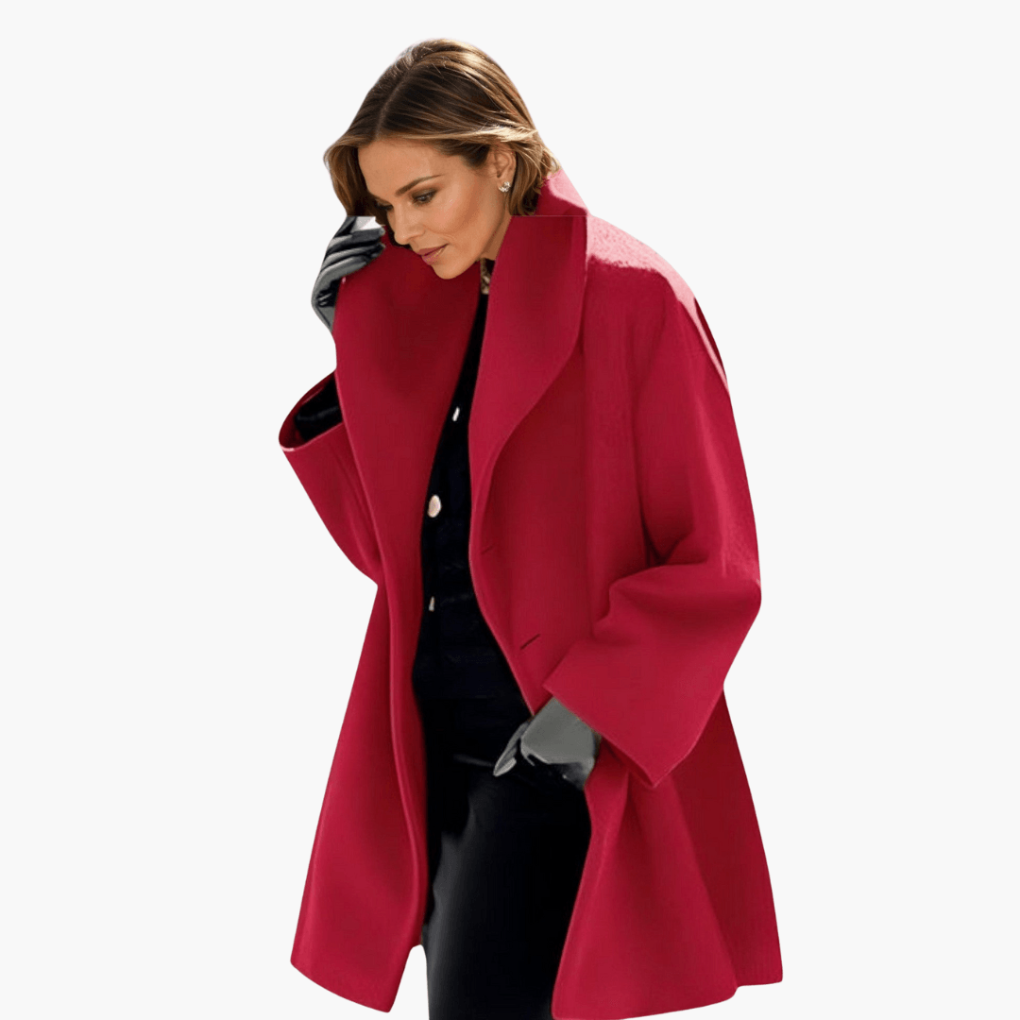 Chaqueta de Mujer con Collar Ancho y Mangas Largas