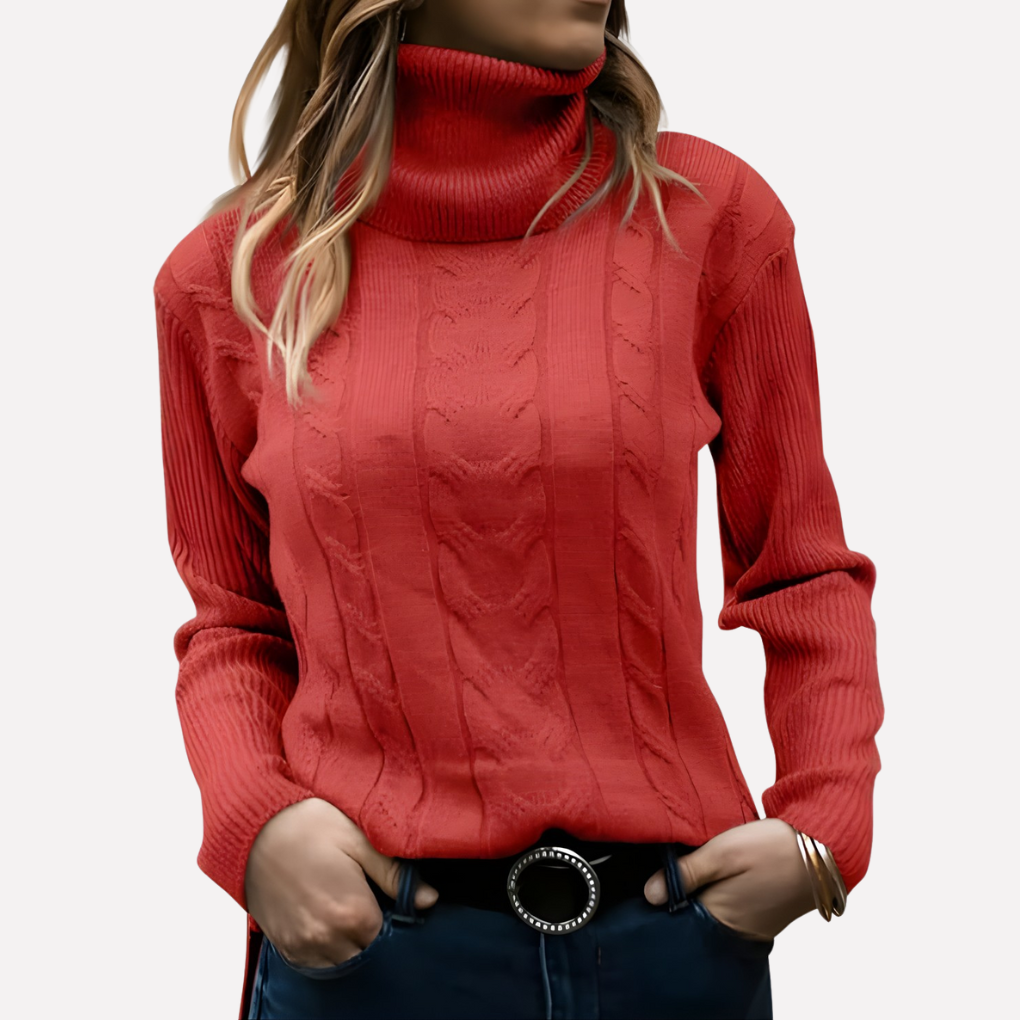 Suéter de Cuello Alto para Mujeres – Estilo Diario Relajado