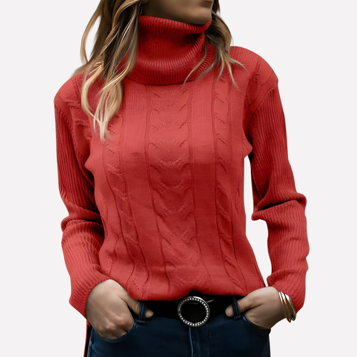 Suéter de Cuello Alto para Mujeres – Estilo Diario Relajado