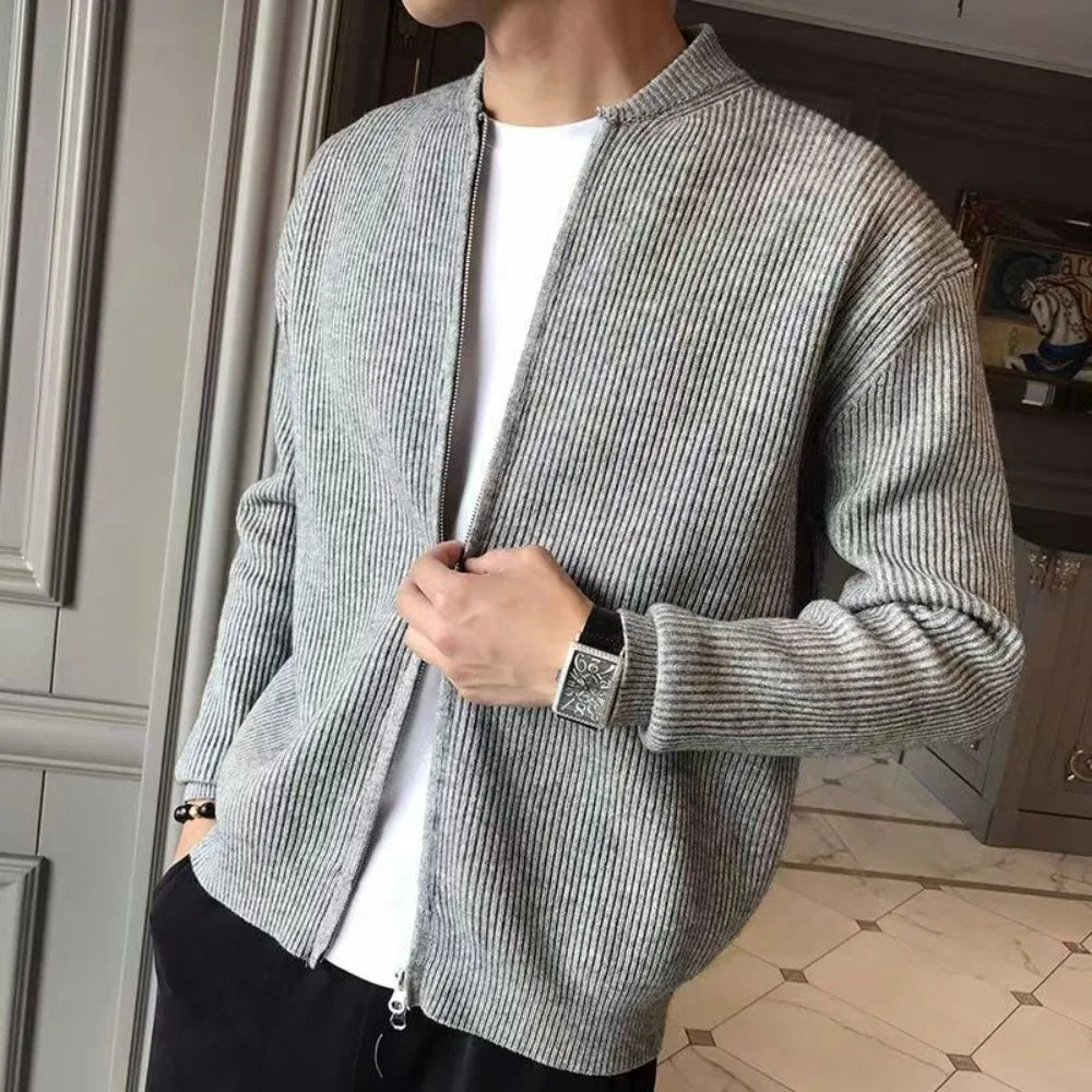 Cárdigan de punto para hombre, cálido y elegante