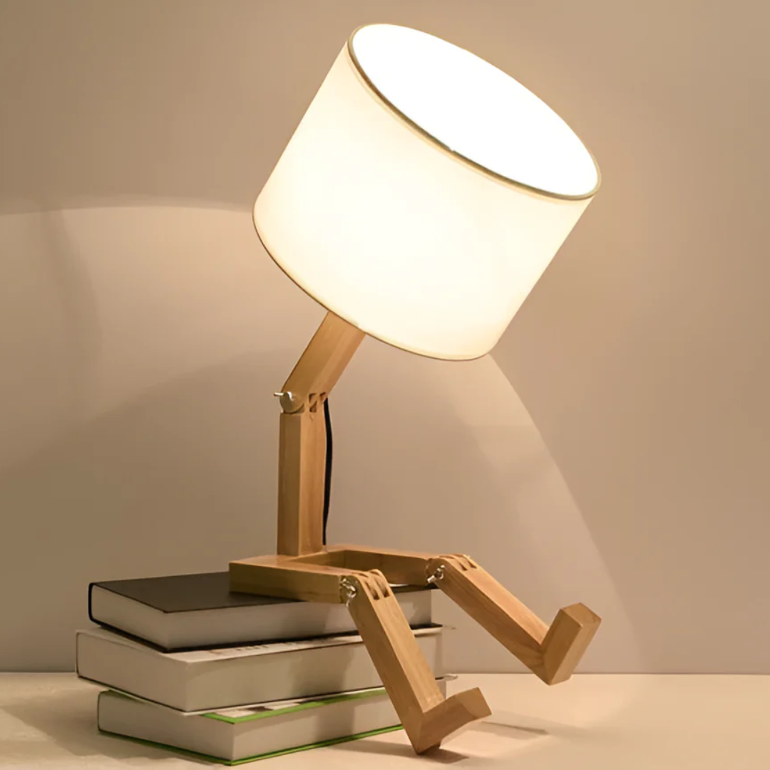 Lunari – Lámpara de Mesa de Madera Flexible y Artesanal