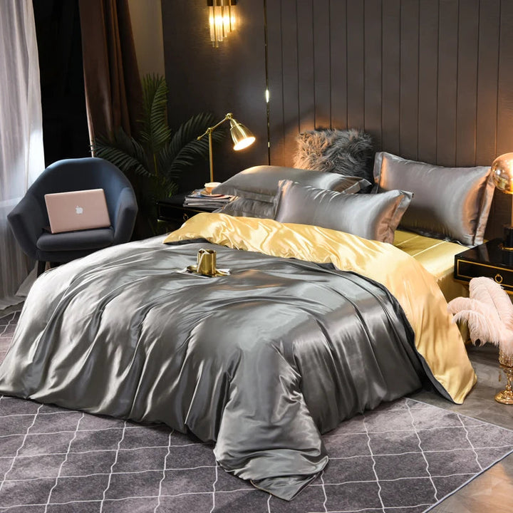 Juego de cama de satén sedoso: disfruta de un confort de lujo y un diseño elegante