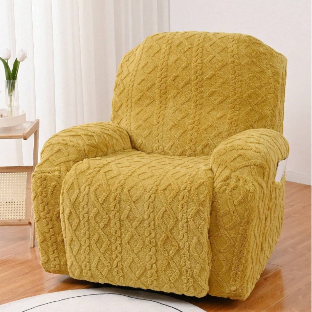 Funda de Sofá Recliner de Pelusa Invierno Antideslizante Suave