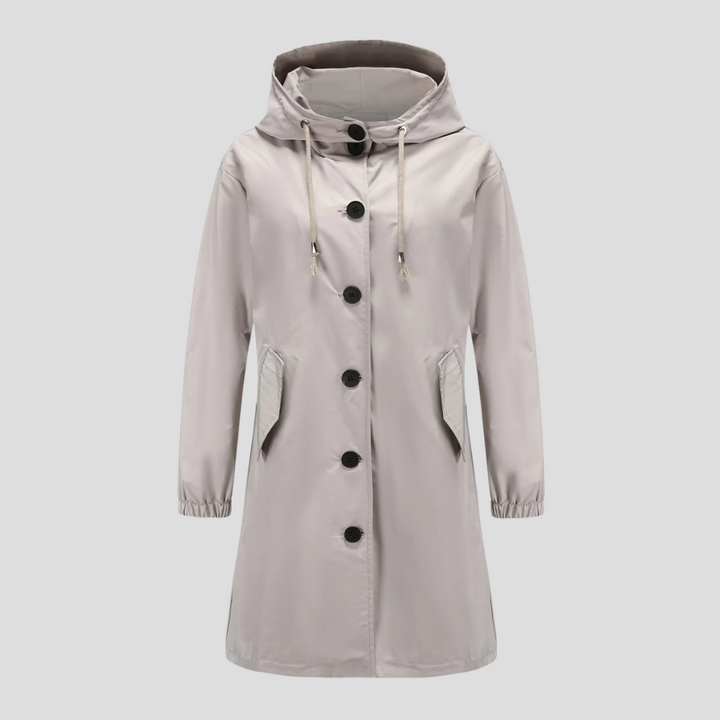 Chaqueta impermeable con capucha para mujer