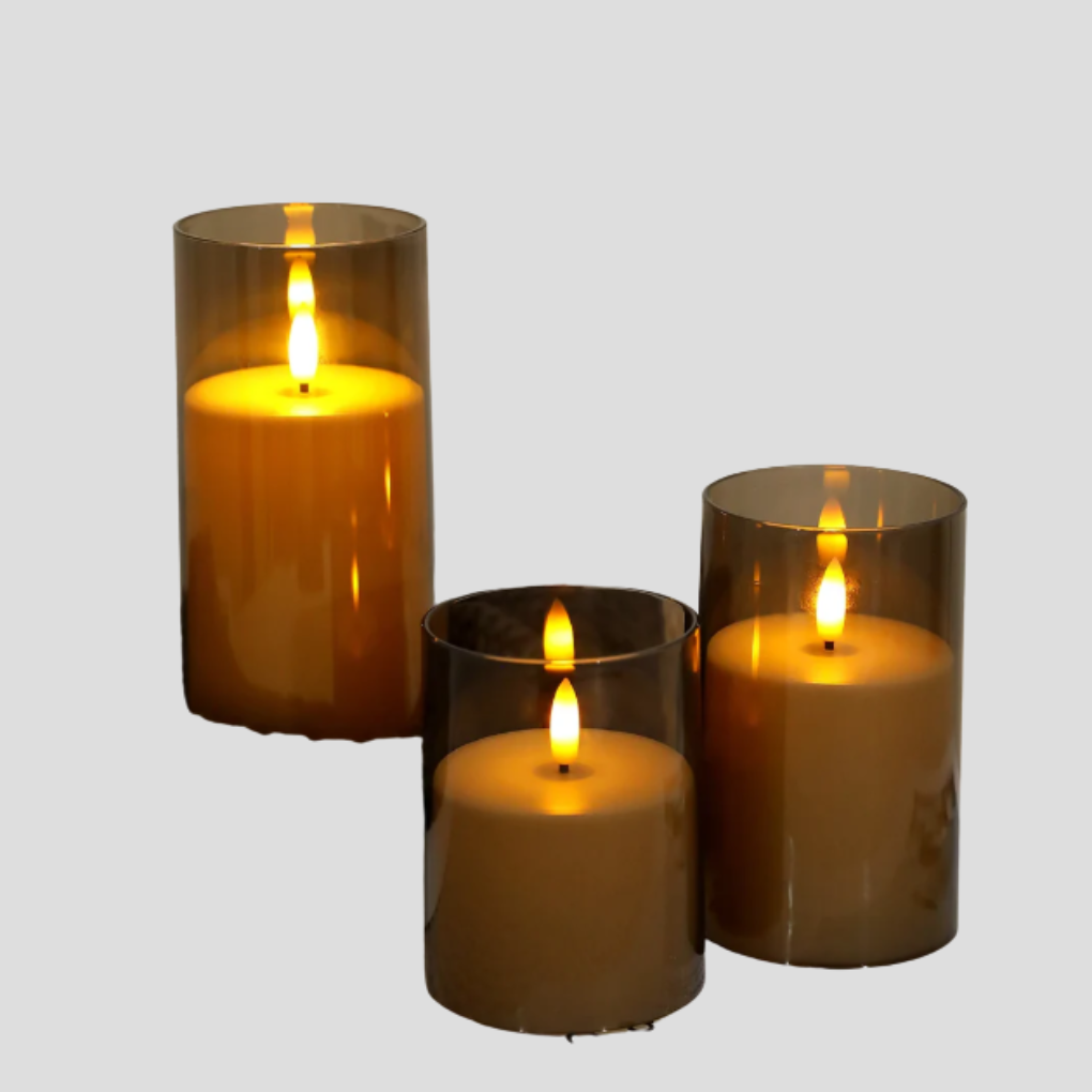 Juego de Velas LED de 3 Piezas
