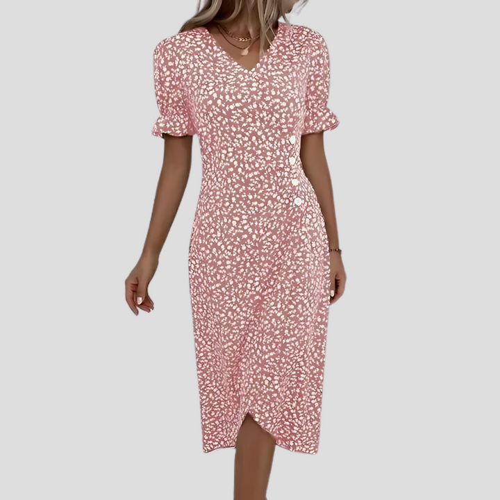 Vestido midi floral elegante para mujer