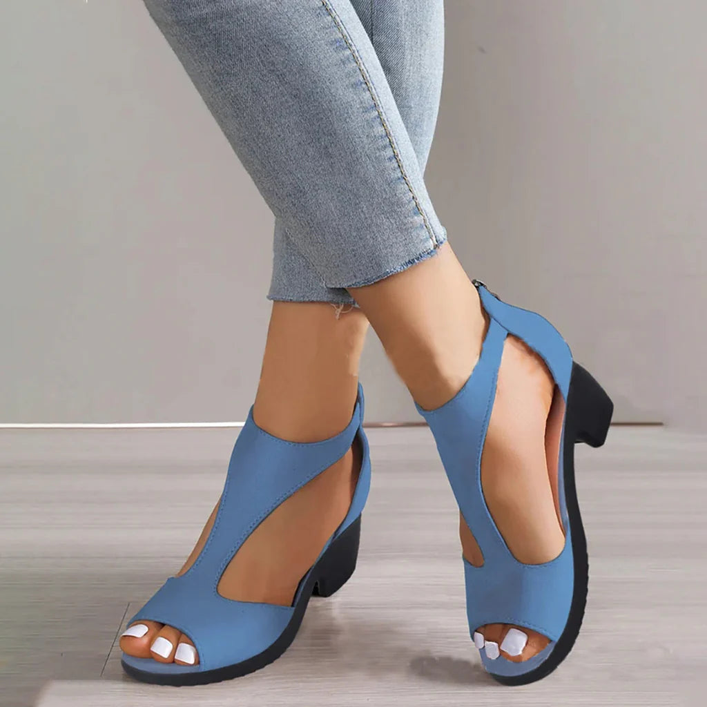 Sandalias elegantes de tacón para mujer