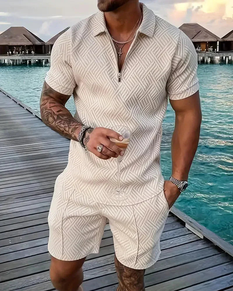 Conjunto de Traje de Verano con Cremallera Casual