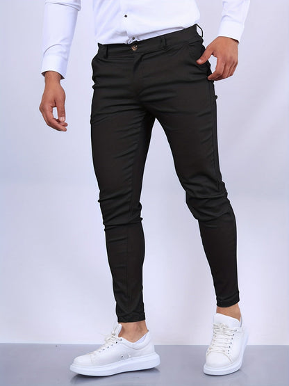 Pantalones ajustados con elástico para hombre