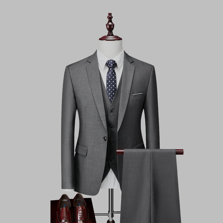Traje de tres piezas negro para hombre