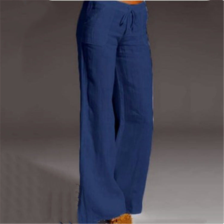 Pantalones sueltos de lino para mujer
