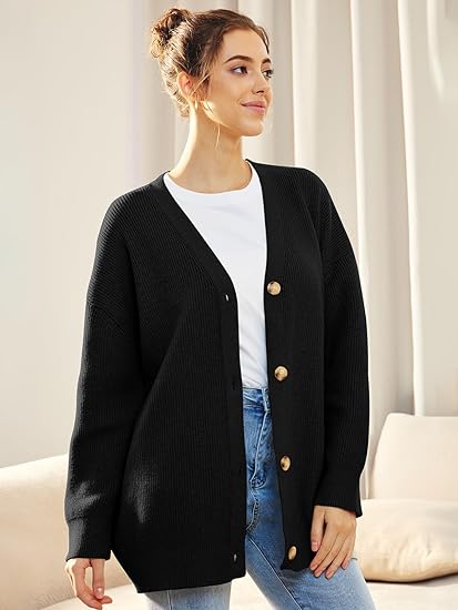 Cárdigan oversize con cuello en V