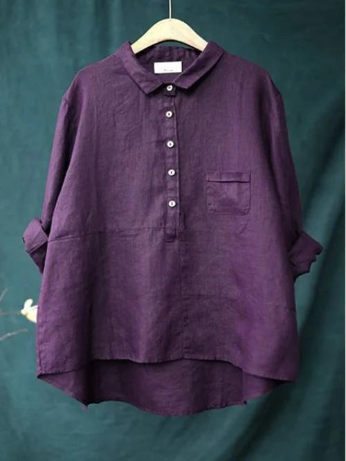 Elegante blusa de manga larga para mujer