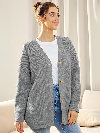 Cárdigan oversize con cuello en V