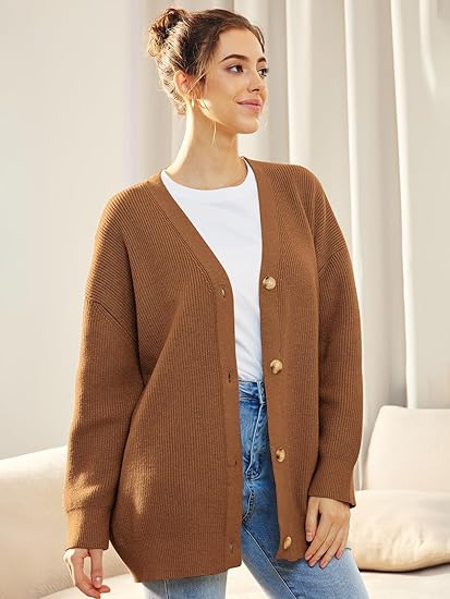 Cárdigan oversize con cuello en V