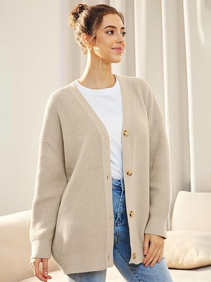 Cárdigan oversize con cuello en V