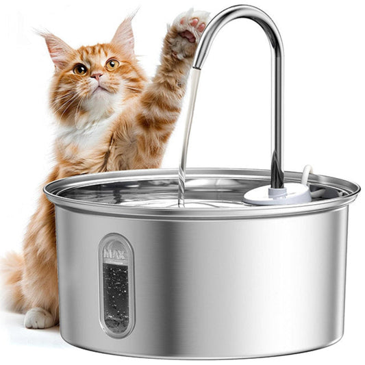 Fuente de agua de acero inoxidable para gatos y perros pequeños