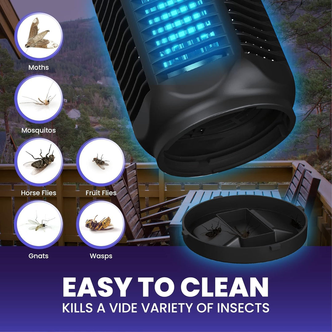 Asesino de insectos eléctrico con luz UV de 20W y 4200V de red, resistente al agua IPX4