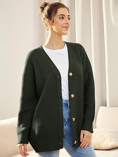 Cárdigan oversize con cuello en V