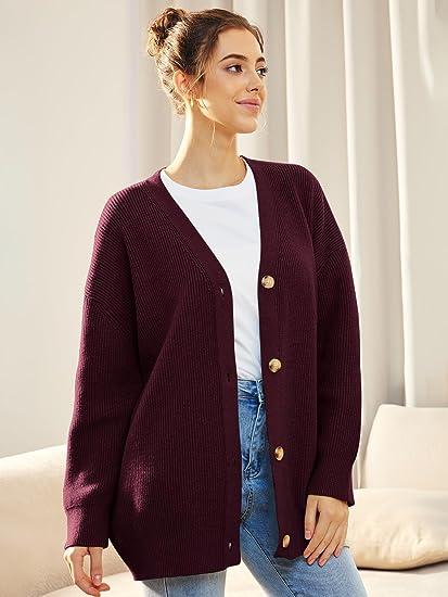 Cárdigan oversize con cuello en V