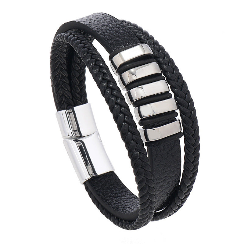 Pulsera de Cuero Estilizada para Hombre: Elegancia Atemporal para Cualquier Ocasión
