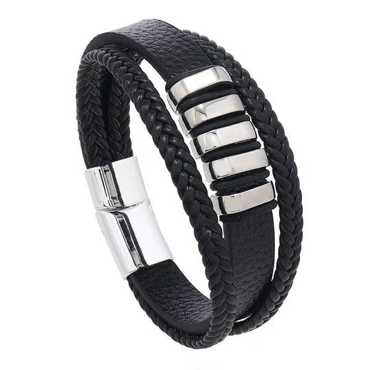 Elegante pulsera de cuero para hombre