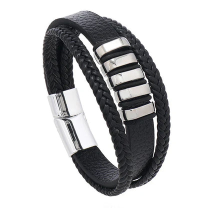 Elegante pulsera de cuero para hombre