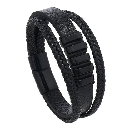 Elegante pulsera de cuero para hombre