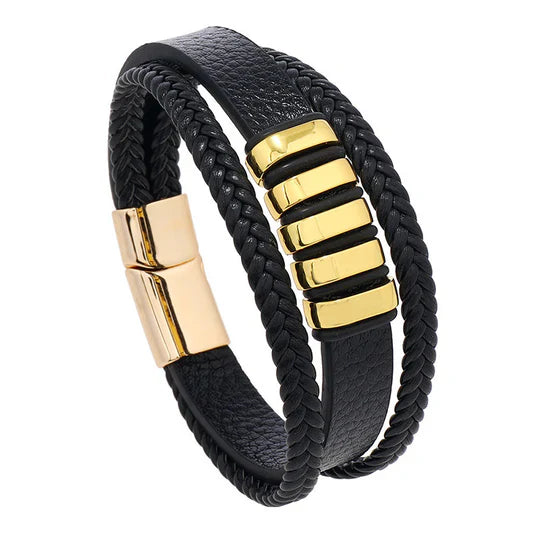 Elegante pulsera de cuero para hombre
