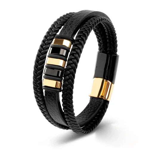 Elegante pulsera de cuero para hombre