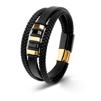 Elegante pulsera de cuero para hombre
