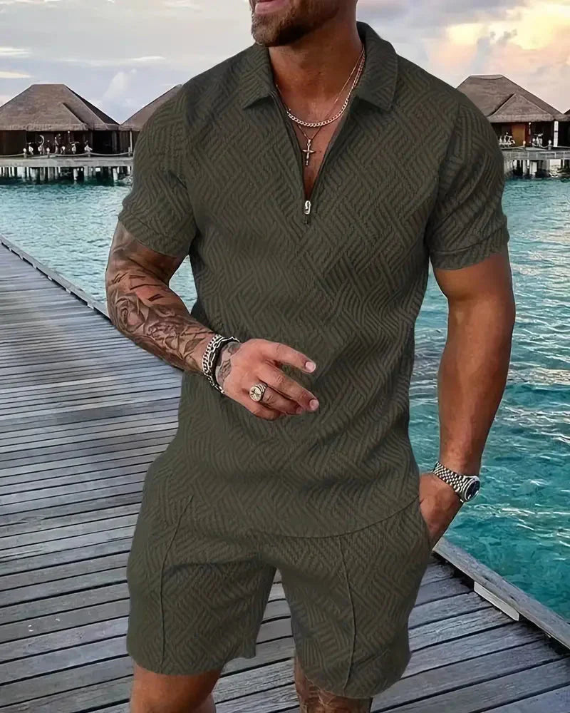 Conjunto de Traje de Verano con Cremallera Casual