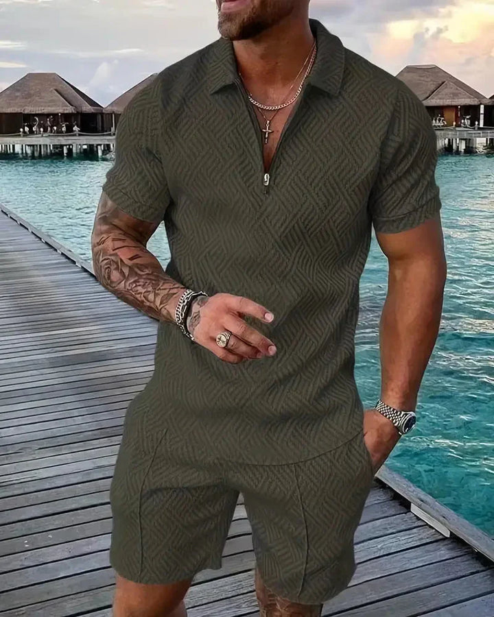 Conjunto de Traje de Verano con Cremallera Casual