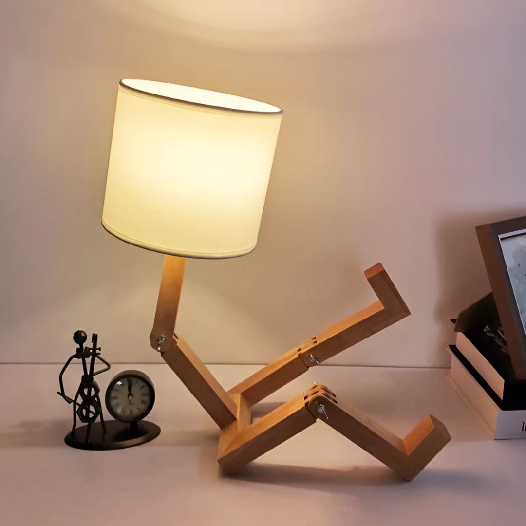 Lunari – Lámpara de Mesa de Madera Flexible y Artesanal