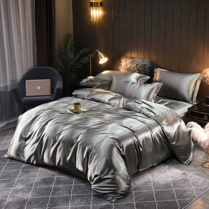 Juego de cama de satén sedoso: disfruta de un confort de lujo y un diseño elegante