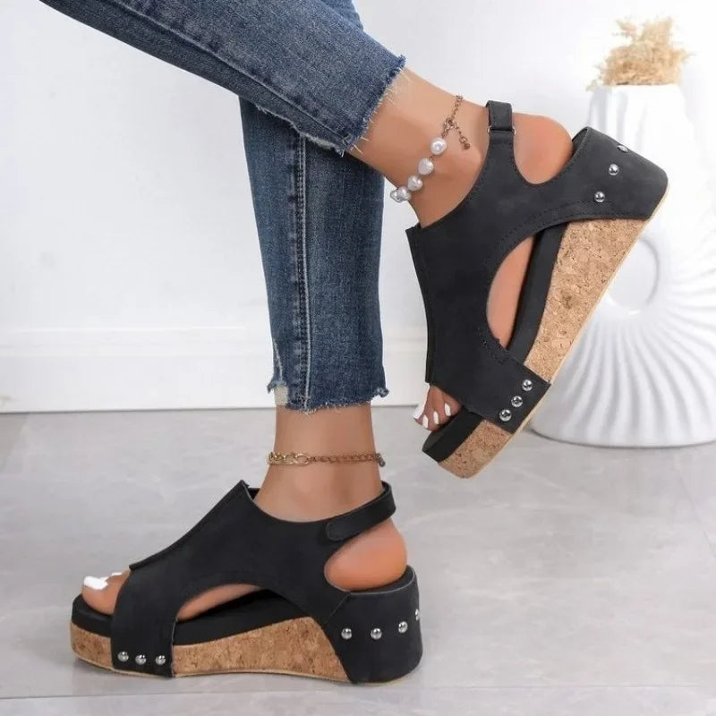 Sandalias de cuña de moda para mujer
