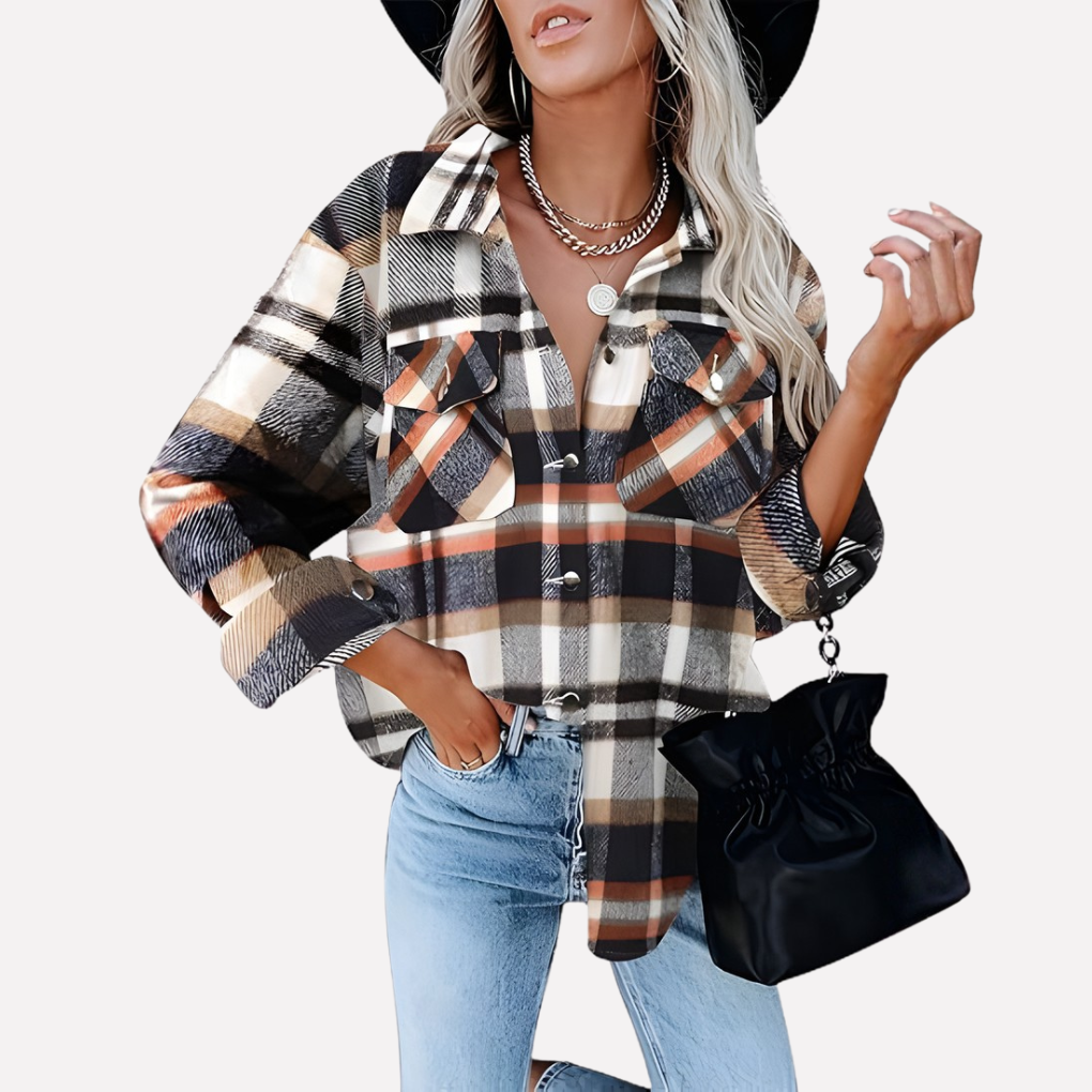 Chaqueta de cuadros para mujeres