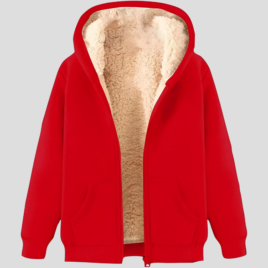 Chaqueta de sudadera con capucha forrada de polar de invierno para hombres