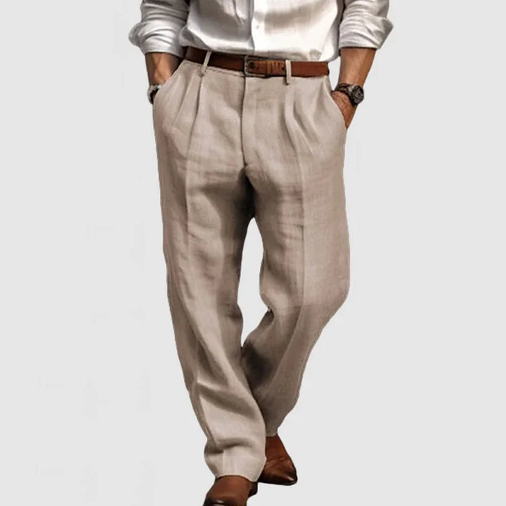 Pantalón Recto de Algodón y Lino para Hombre: Frescura y Estilo Atemporal para el Verano