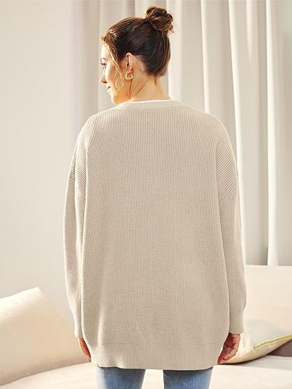 Cárdigan oversize con cuello en V