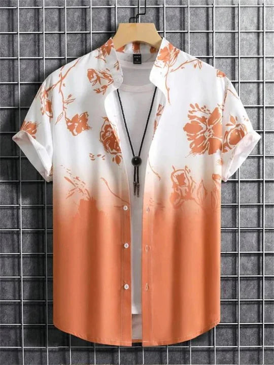 Camisa hawaiana con estampado de flores en 3D