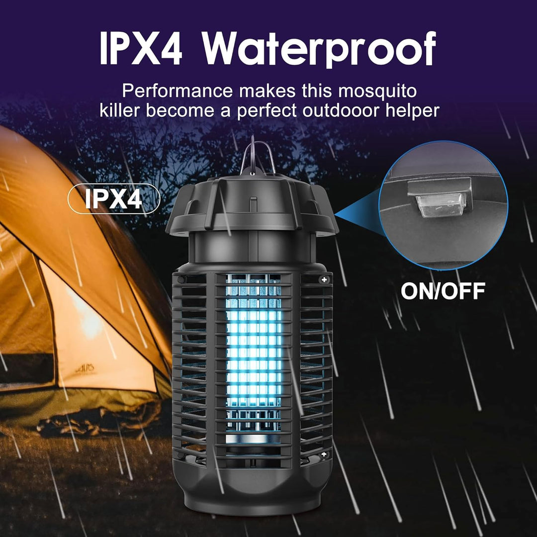 Asesino de insectos eléctrico con 20W luz UV y 4200V red, IPX4 resistente al agua